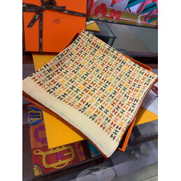 Replica Hermes Beige H 90cm Silk Scarf