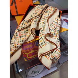 Replica Hermes Beige H 90cm Silk Scarf
