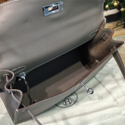 Replica Hermes Taupe Gray Kelly 28 Palladium Hardware Bag