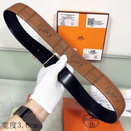 Hermes replica Brown Monogram H Buckle Leather Belt
