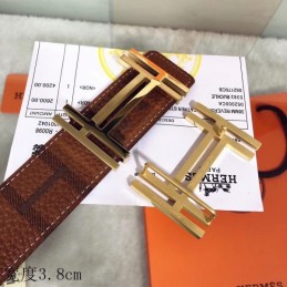 Hermes replica Brown Monogram H Buckle Leather Belt