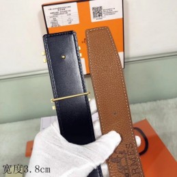 Hermes replica Brown Monogram H Buckle Leather Belt