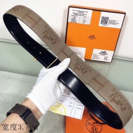 Hermes replica Taupe Monogram H Buckle Leather Belt