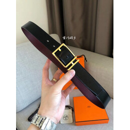 Hermes replica Burgundy Leather H Buckle Belt