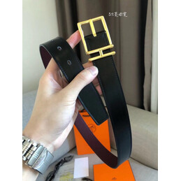 Hermes replica Burgundy Leather H Buckle Belt