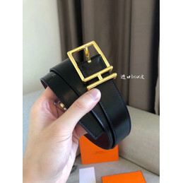 Hermes replica Burgundy Leather H Buckle Belt