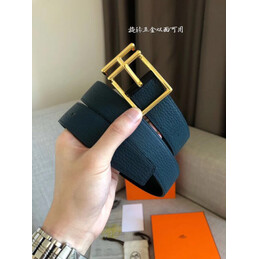 Hermes replica Teal Blue Leather H Buckle Belt