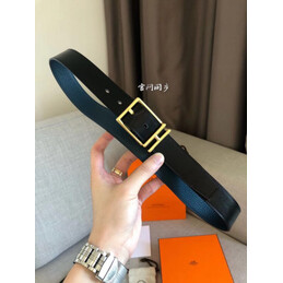 Hermes replica Teal Blue Leather H Buckle Belt