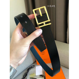 Hermes replica Teal Blue Leather H Buckle Belt