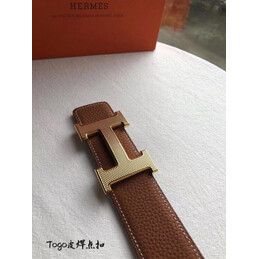 Hermes replica Orange Slim H Buckle Leather Belt