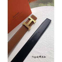 Hermes replica Orange Slim H Buckle Leather Belt