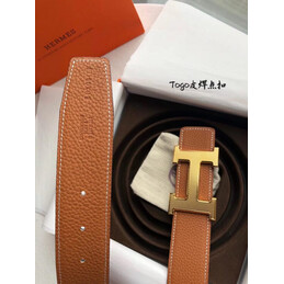 Hermes replica Orange Slim H Buckle Leather Belt