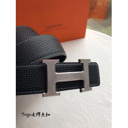 Hermes replica Black Slim Black H Buckle Leather Belt