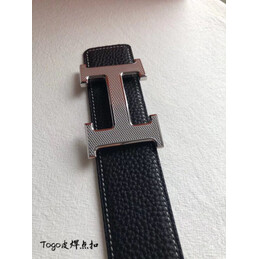Hermes replica Black Slim Black H Buckle Leather Belt
