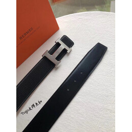 Hermes replica Black Slim Black H Buckle Leather Belt