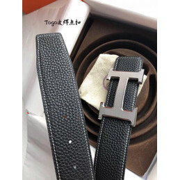 Hermes replica Black Slim Black H Buckle Leather Belt
