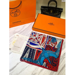 Replica Hermes Blue Graphic 90cm Silk Scarf