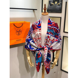 Replica Hermes Blue Graphic 90cm Silk Scarf