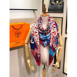 Replica Hermes Blue Graphic 90cm Silk Scarf