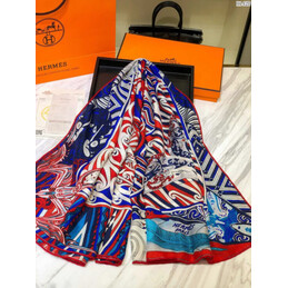 Replica Hermes Blue Graphic 90cm Silk Scarf