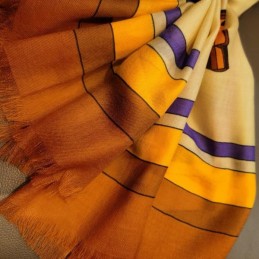 Replica Hermes Camel Horse Print 90cm Silk Scarf