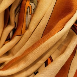 Replica Hermes Camel Horse Print 90cm Silk Scarf