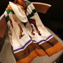 Replica Hermes Brown Horse Print 90cm Silk Scarf