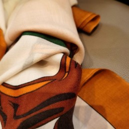 Replica Hermes Brown Horse Print 90cm Silk Scarf