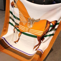 Replica Hermes Brown Horse Print 90cm Silk Scarf