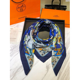 Replica Hermes Blue Chain Print 90cm Silk Scarf