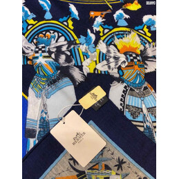 Replica Hermes Blue Chain Print 90cm Silk Scarf