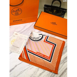 Replica Hermes Orange Pegasus Print 90cm Silk Scarf