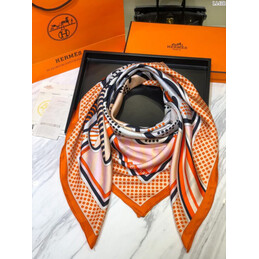 Replica Hermes Orange Pegasus Print 90cm Silk Scarf