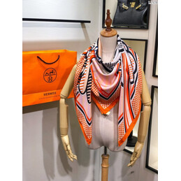 Replica Hermes Orange Pegasus Print 90cm Silk Scarf