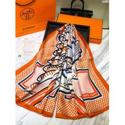 Replica Hermes Orange Pegasus Print 90cm Silk Scarf