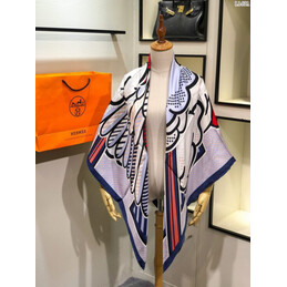 Replica Hermes Navy Pegasus Print 90cm Silk Scarf