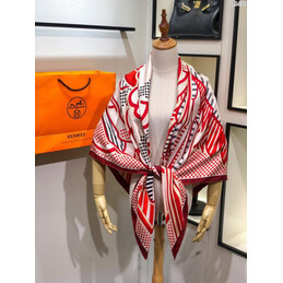 Replica Hermes Red Pegasus Print 90cm Silk Scarf