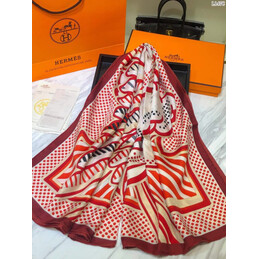 Replica Hermes Red Pegasus Print 90cm Silk Scarf
