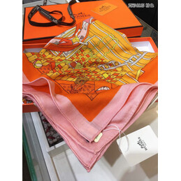 Replica Hermes Pink Orange Floral 90cm Silk Scarf