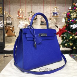 Replica Hermes Royal Blue Kelly 28 Palladium Hardware Bag