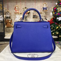 Replica Hermes Royal Blue Kelly 28 Palladium Hardware Bag