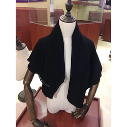 Replica Hermes Black Wool Knit Scarf