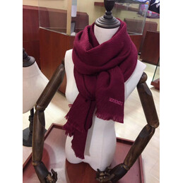 Replica Hermes Burgundy Wool Knit Scarf