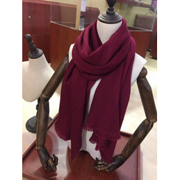 Replica Hermes Burgundy Wool Knit Scarf