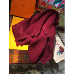 Replica Hermes Burgundy Wool Knit Scarf
