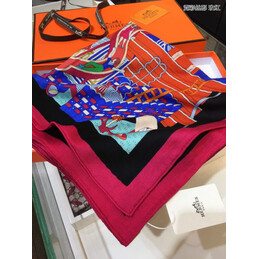 Replica Hermes Pink Multicolor Graphic 90cm Silk Scarf