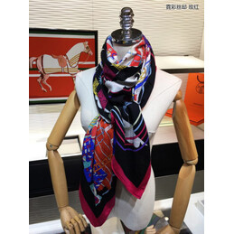 Replica Hermes Pink Multicolor Graphic 90cm Silk Scarf