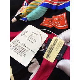 Replica Hermes Pink Multicolor Graphic 90cm Silk Scarf
