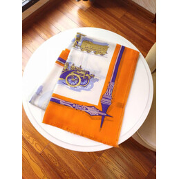 Replica Hermes Orange Border 90cm Silk Scarf