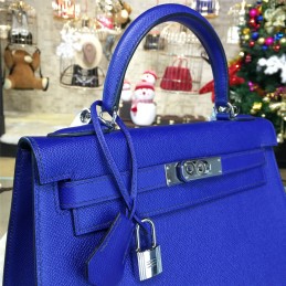 Replica Hermes Royal Blue Kelly 28 Palladium Hardware Bag